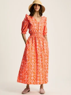 Best Joules Rosalie V-Neck Frill Dress Pink