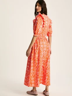 Best Joules Rosalie V-Neck Frill Dress Pink