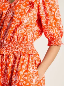 Best Joules Rosalie V-Neck Frill Dress Pink