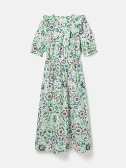 Clearance Joules Rosalie V-Neck Frill Dress Pink/Green