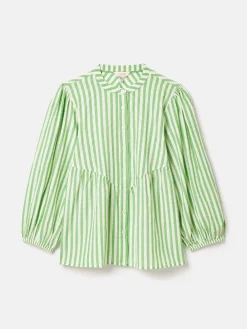 Best Joules Rowan Gathered Sleeve Blouse Green/White