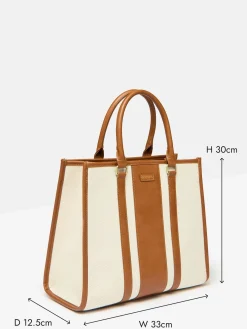 Sale Joules Rushbury Tote Bag Tan/Ecru