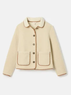 Discount Joules Sadie Button Down Fleece Jacket Cream