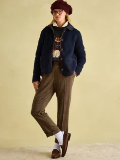 Outlet Joules Sadie Button Down Fleece Jacket Navy