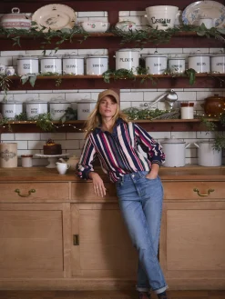 Best Joules Sammie Multi Striped Heavyweight Cotton Rugby Shirt MultiStriped