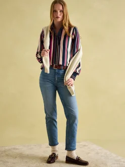 Best Joules Sammie Multi Striped Heavyweight Cotton Rugby Shirt MultiStriped