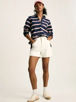 Outlet Joules Sammie Navy Blue Striped Heavyweight Cotton Rugby Shirt NavyBlue