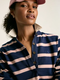 Outlet Joules Sammie Navy Blue Striped Heavyweight Cotton Rugby Shirt NavyBlue