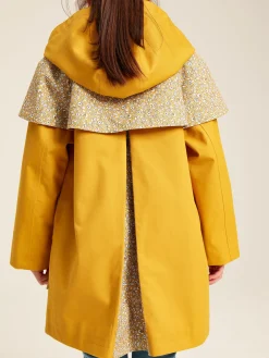 New Joules Seacombe Waterproof Hooded Raincoat with Cape Yellow