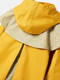 New Joules Seacombe Waterproof Hooded Raincoat with Cape Yellow