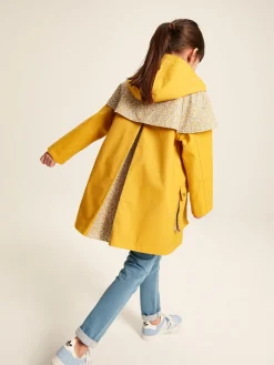 New Joules Seacombe Waterproof Hooded Raincoat with Cape Yellow