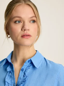 Outlet Joules Selene 100% Linen Shirt Blue