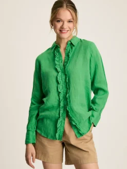 Sale Joules Selene 100% Linen Shirt Green