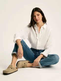 New Joules Selene 100% Linen Shirt White
