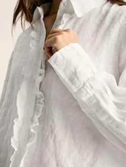 New Joules Selene 100% Linen Shirt White