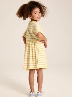 Discount Joules Skye Yellow Striped Jersey T-Shirt Dress YellowStriped