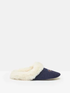 Clearance Joules Slippet Luxe Navy Blue Horse Embroided Slippers NavyBlueHorse