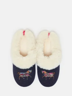 Clearance Joules Slippet Luxe Navy Blue Horse Embroided Slippers NavyBlueHorse
