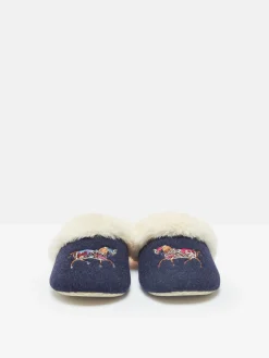 Clearance Joules Slippet Luxe Navy Blue Horse Embroided Slippers NavyBlueHorse