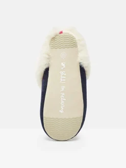 Clearance Joules Slippet Luxe Navy Blue Horse Embroided Slippers NavyBlueHorse