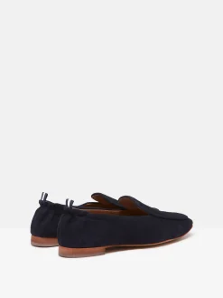 Joules Sloane Narrow Fit Navy Blue Suede Loafers NavyBlue
