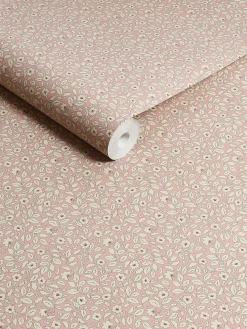 New Joules Soft Pink Ditsy Floral Print 10M Wallpaper SoftPink