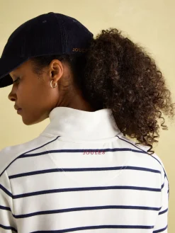 Discount Joules Southwold Button Down Striped Sweatshirt Navy