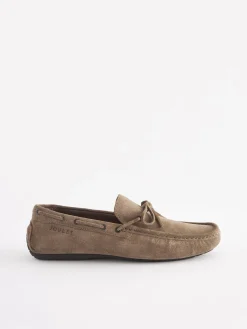 New Joules Suede Driver Shoes Stone