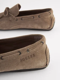 New Joules Suede Driver Shoes Stone