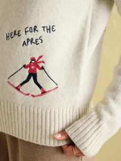 Hot Joules Summit Quarter Zip Ski Jumper Cream