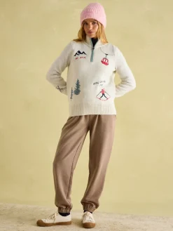 Hot Joules Summit Quarter Zip Ski Jumper Cream