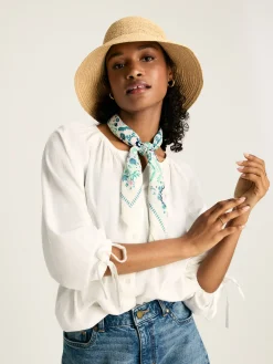 Best Joules Sylvie Tie Cuff Blouse White