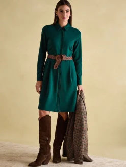 Clearance Joules Tallie Long Sleeve Jersey Ponte Dress Green