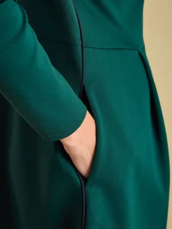 Clearance Joules Tallie Long Sleeve Jersey Ponte Dress Green