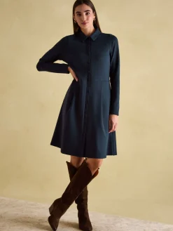 Online Joules Tallie Long Sleeve Jersey Ponte Dress Navy