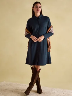 Online Joules Tallie Long Sleeve Jersey Ponte Dress Navy