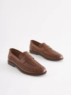 Best Joules Tan Brown Leather Weave Loafers TanBrown