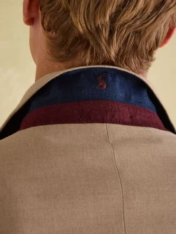 Outlet Joules Tan Brown Slim Fit Flannel Suit Jacket TanBrown