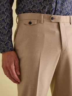 Discount Joules Tan Brown Slim Fit Flannel Suit Trousers TanBrown