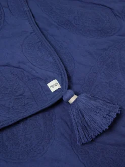 Joules Tapestry 100% Cotton Throw Blue