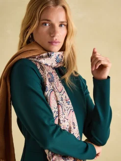 Hot Joules Templeton Silk and Wool Blend Double Sided Scarf Natural