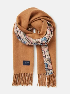 Hot Joules Templeton Silk and Wool Blend Double Sided Scarf Natural