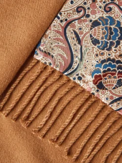 Hot Joules Templeton Silk and Wool Blend Double Sided Scarf Natural