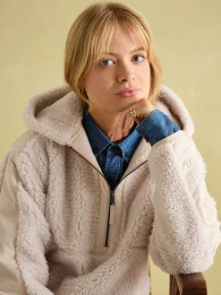 Sale Joules Tilly Hooded Fleece Cream