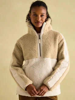 Clearance Joules Tilly Quarter Zip Fleece Neutral