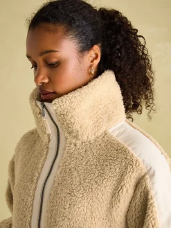 Clearance Joules Tilly Quarter Zip Fleece Neutral