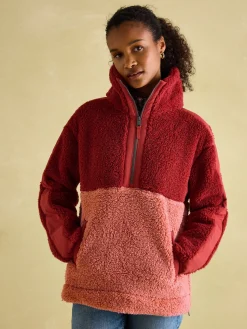 Joules Tilly Quarter Zip Fleece Pink