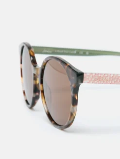 New Joules Tortoiseshell Print Round Rimmed Sunglasses TortoiseshellPrint