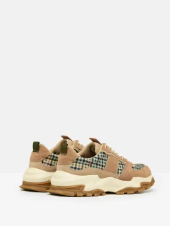 Clearance Joules Trek Natural Check Trainers NaturalCheck