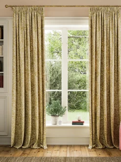 Online Joules Twilight Ditsy Set of 2 Blackout Pencil Pleat Curtains Gold